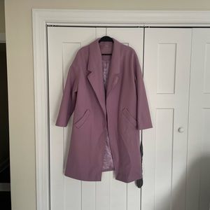 Kendall + Kylie Purple Wool Mix Topcoat Overcoat Large